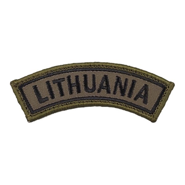 Lenktas antsiuvas "LITHUANIA"
