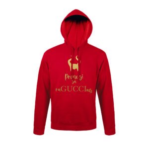Džemperis su gobtuvu "Princesė su raGUCCIais" - Raudona, XS