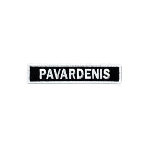 Vardinis antsiuvas (juodas, baltas apvadas)