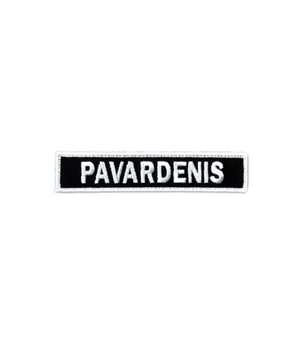 Vardinis antsiuvas (juodas, baltas apvadas)