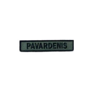 Vardinis antsiuvas (chaki, juodas apvadas)