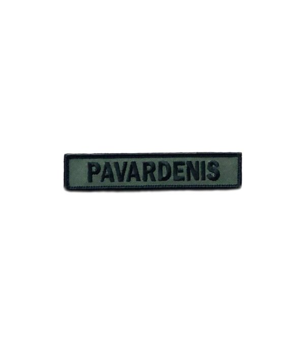 Vardinis antsiuvas (chaki, juodas apvadas)