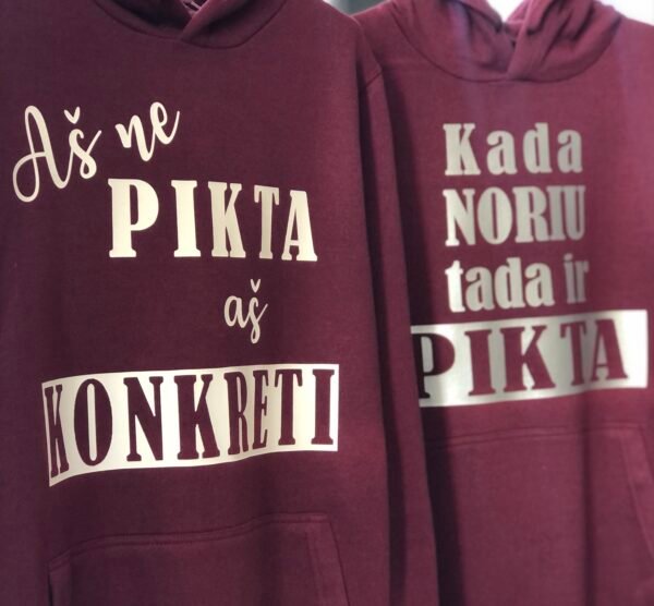 Džemperis su gobtuvu "Kada noriu, tada ir pikta" - Image 3