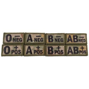 Siuvinėtas kraujo grupės antsiuvas (multicam)